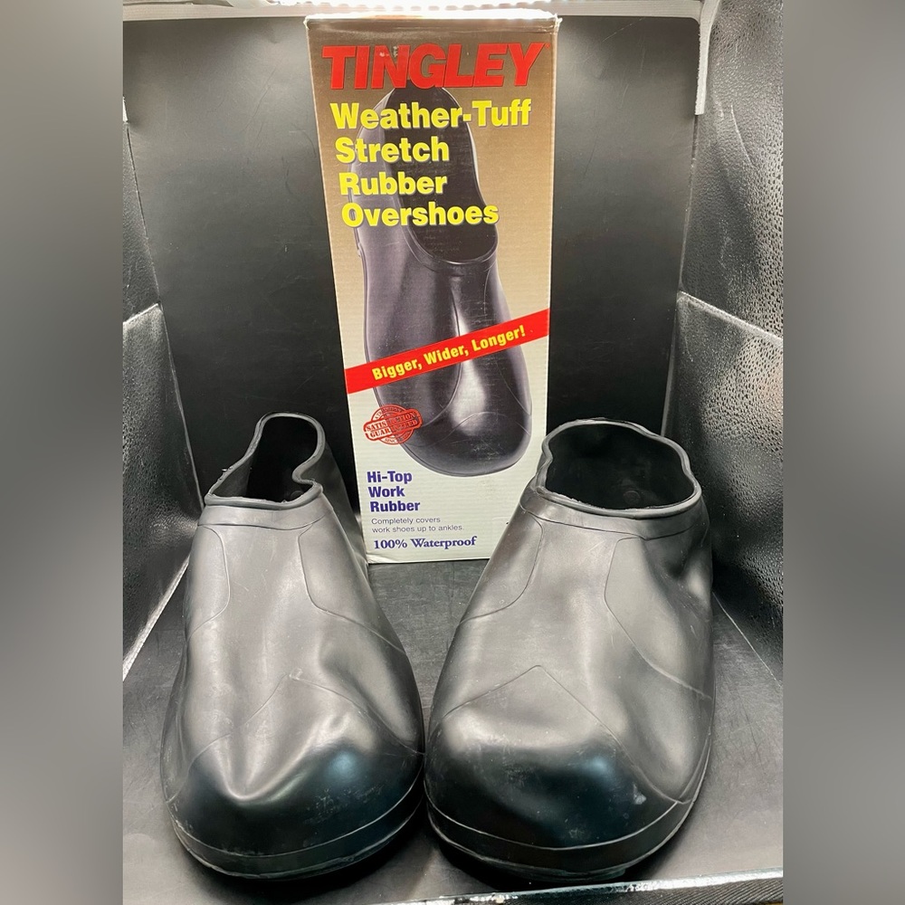 Tingley Men's High Top Work Rubber Stretch Overshoe, Black,  3XL US Mens